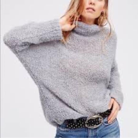 Free People Gray She’s All That Alpaca Blend Oversized Cowl Neck Sweater XS - Picture 3 of 8